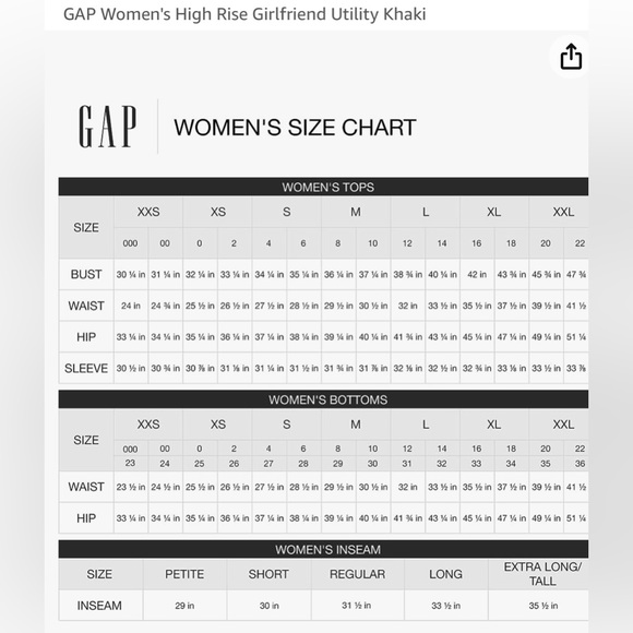 GAP high rise girlfriend utility khaki - Picture 4 of 9